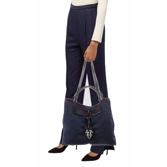 ‼️LOWEST PRICE YET‼️ Marc Jacobs Blue Nylon and Leather Tote EUC - Picture 3 of 10